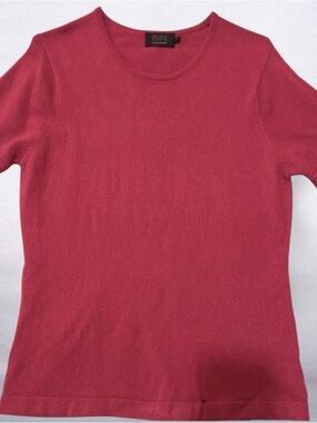 Pure Collection Cashmere Crew Neck Short Sleeve Sweater Size 16